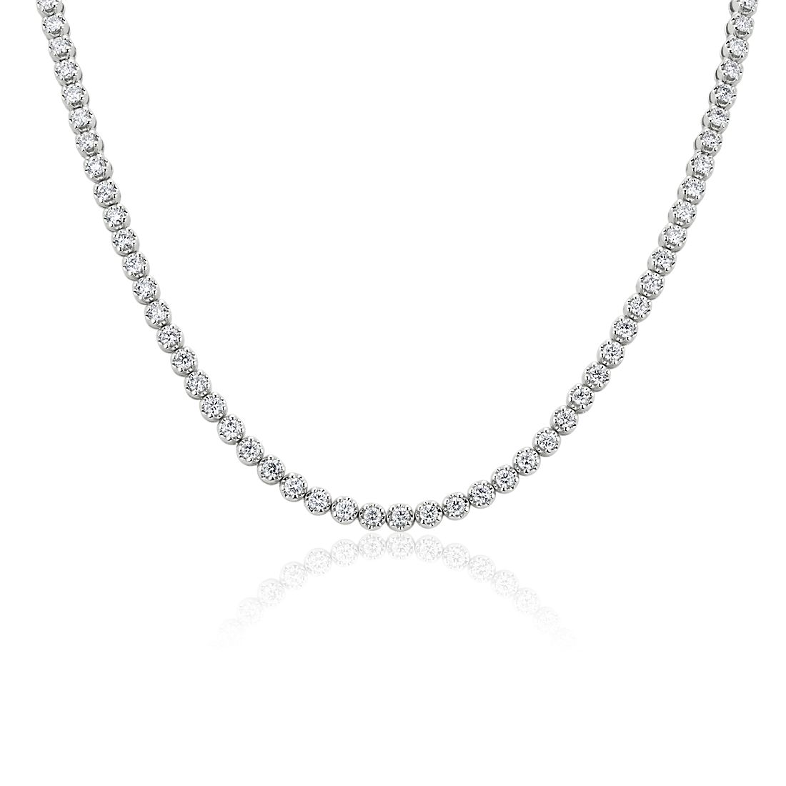 Straight Diamond Eternity Necklace in 14k White Gold (7 ct. tw.)