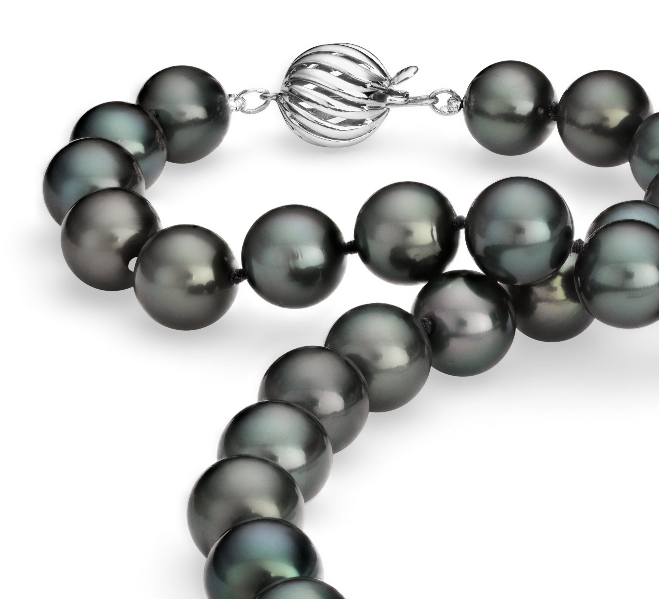 Tahitian Cultured Pearl Strand Necklace in 18k White Gold  (9.0-11.5mm)