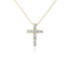 NEW Tessere Cross Pendant in 14k Yellow Gold (1/2 ct. tw.)