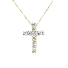 NEW Tessere Cross Pendant in 14k Yellow Gold (1 ct. tw.)