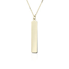18" Vertical Bar Necklace in 14k Yellow Gold (1.3 mm)
