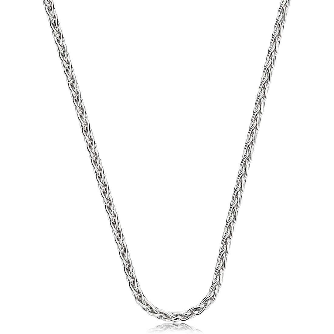 Wheat Chain in 14k White Gold (1.2 mm)