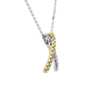 White and Yellow Diamond Crossover Pendant in 14k White and Yellow Gold (0.52 ct. tw.)