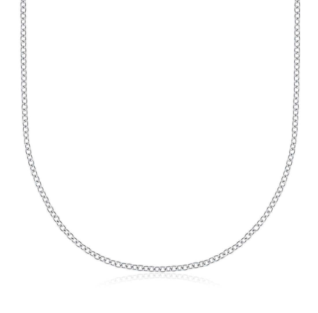 Cable Chain in 18k White Gold (1.15 mm)