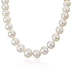 Collar de perlas cultivadas del Mar del Sur blancas en oro blanco de 18 k (13,4-17,3 mm)