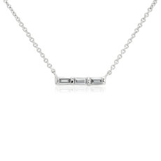 ZAC ZAC POSEN Diamond Baguette Bar Necklace in 14k White Gold (1/8 ct. tw.)