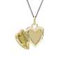 Monica Rich Kosann White Enamel Heart Locket in 18k Yellow Gold and Sterling Silver