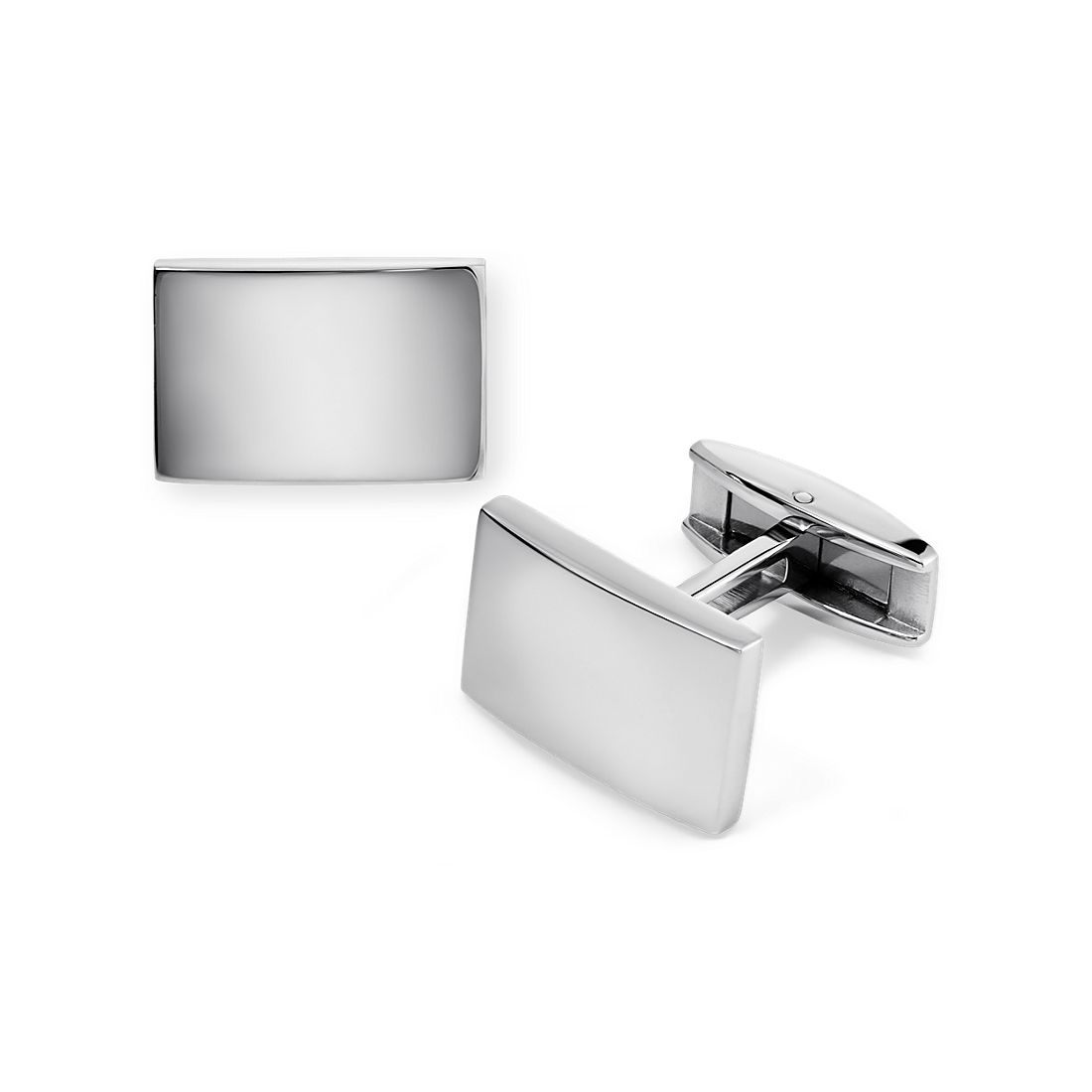 Plain Polished Cuff Links in Stainless Steel