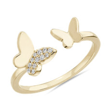 NEW Butterfly Diamond Ring in 18k Yellow Gold (1/16 ct. tw.)