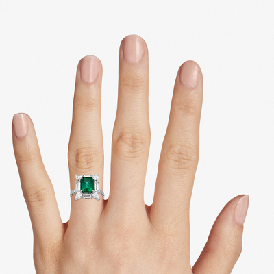 Top view of Ring on a hand