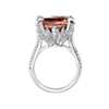 Square Fire Morganite and Diamond Ring in 18k White Gold (14x14mm)