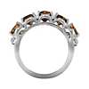 Oval Oregon Sunstone and Diamond Ring in 18k White Gold