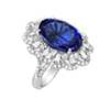 Oval Shaped Tanzanite and Diamond Ring in 18k White Gold