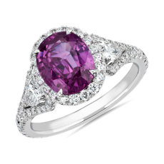 NEW Pink Sapphire and Diamond Ring in 18k White Gold