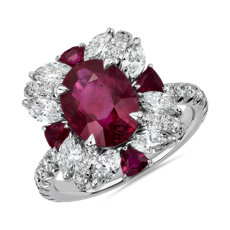 NEW Ruby and Diamond Ring in 18k White Gold
