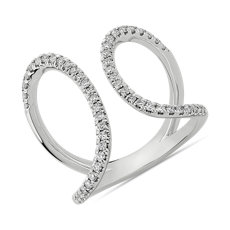 Asymmetrical Split Arc Diamond Fashion Ring in 14kt White Gold (.36 ct. tw.)