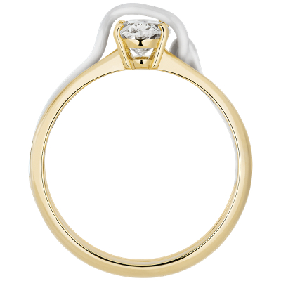 Bea Bongiasca ‘You’re So Mine’ Prong-Set Diamond Engagement Ring in Enamel and 18k Yellow Gold