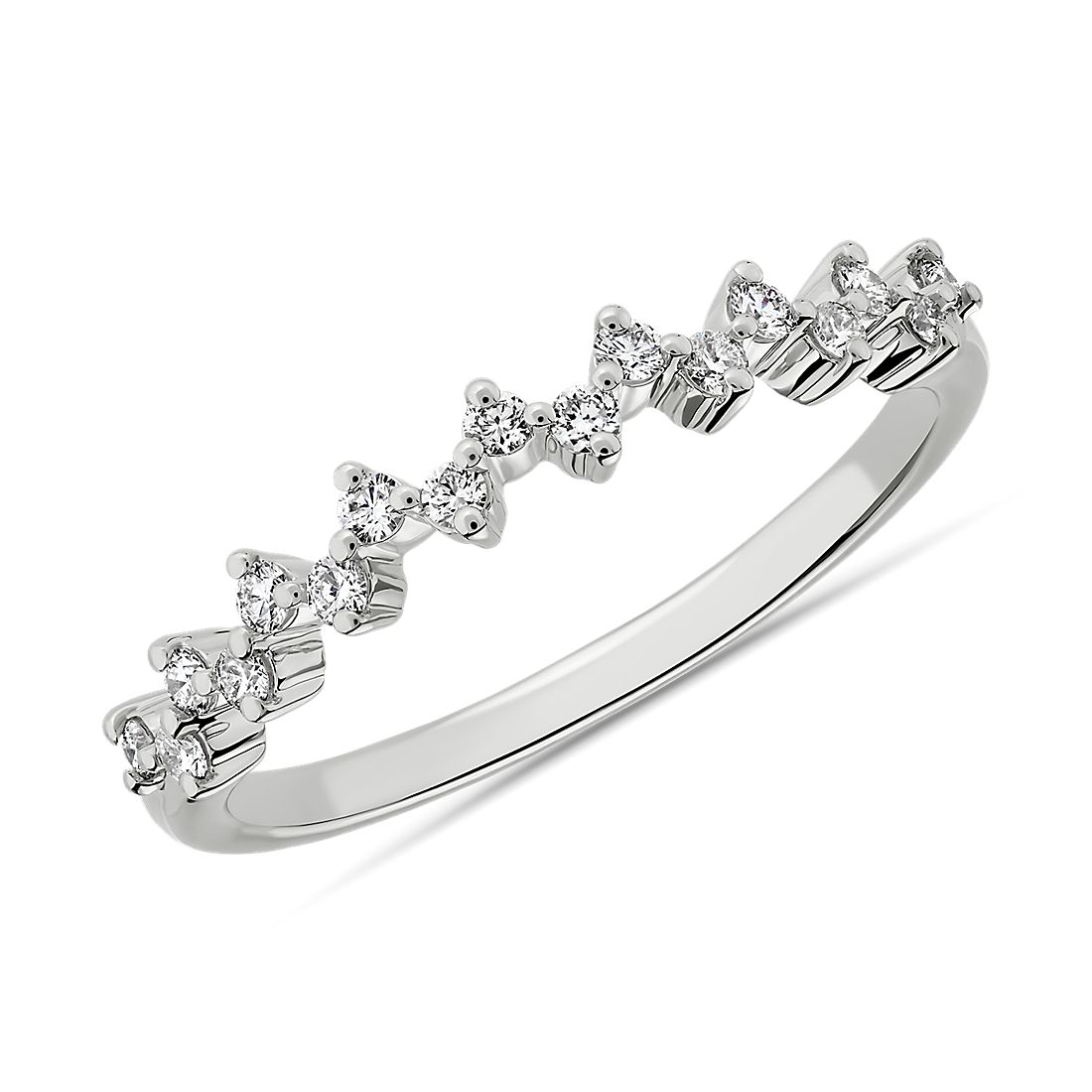 Celestial Stacking Ring in 14k White Gold (1/8 ct. tw.)