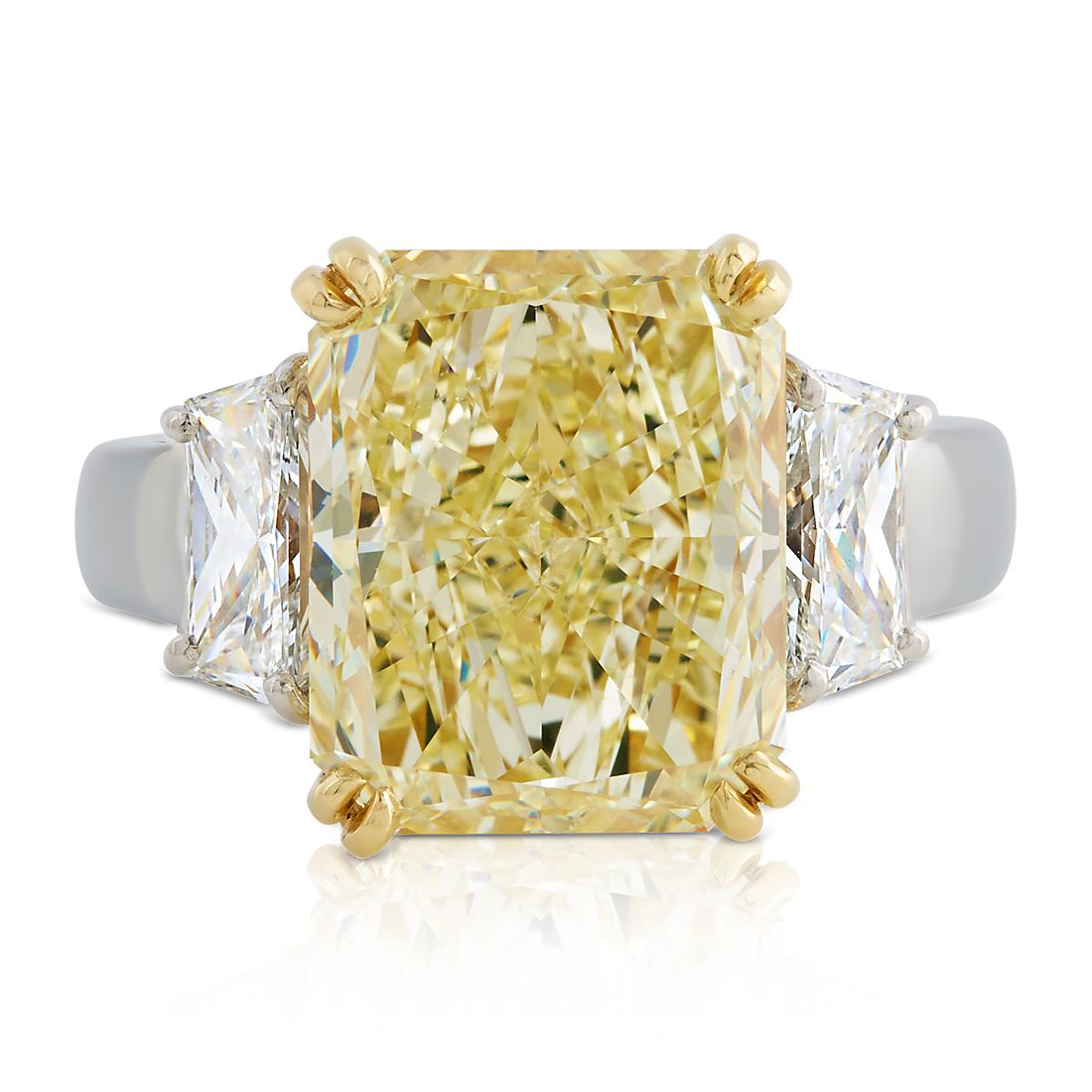 Estate Fancy Light Yellow Diamond Ring in Platinum and 18k Yellow Gold (9.72 ct. tw.)
