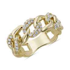 Diamond Chain Link Fashion Ring in 14k Yellow Gold (1/3 ct. tw.)