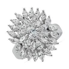 Diamond Dahlia Flower Fashion Ring in 14k White Gold (2 ct. tw.)