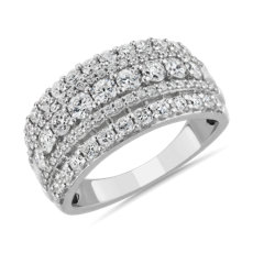 NEW Diamond Five Row Ring in 14k White Gold (1 1/2 ct. tw.)