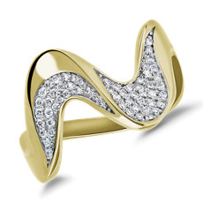 Diamond Wave Fashion Ring in 14k Yellow Gold (0.22 ct. tw.)