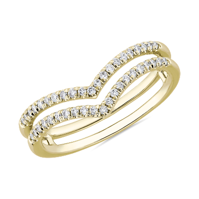 Double Chevron Ring In 14k Yellow Gold 1 6 Ct Tw Blue Nile