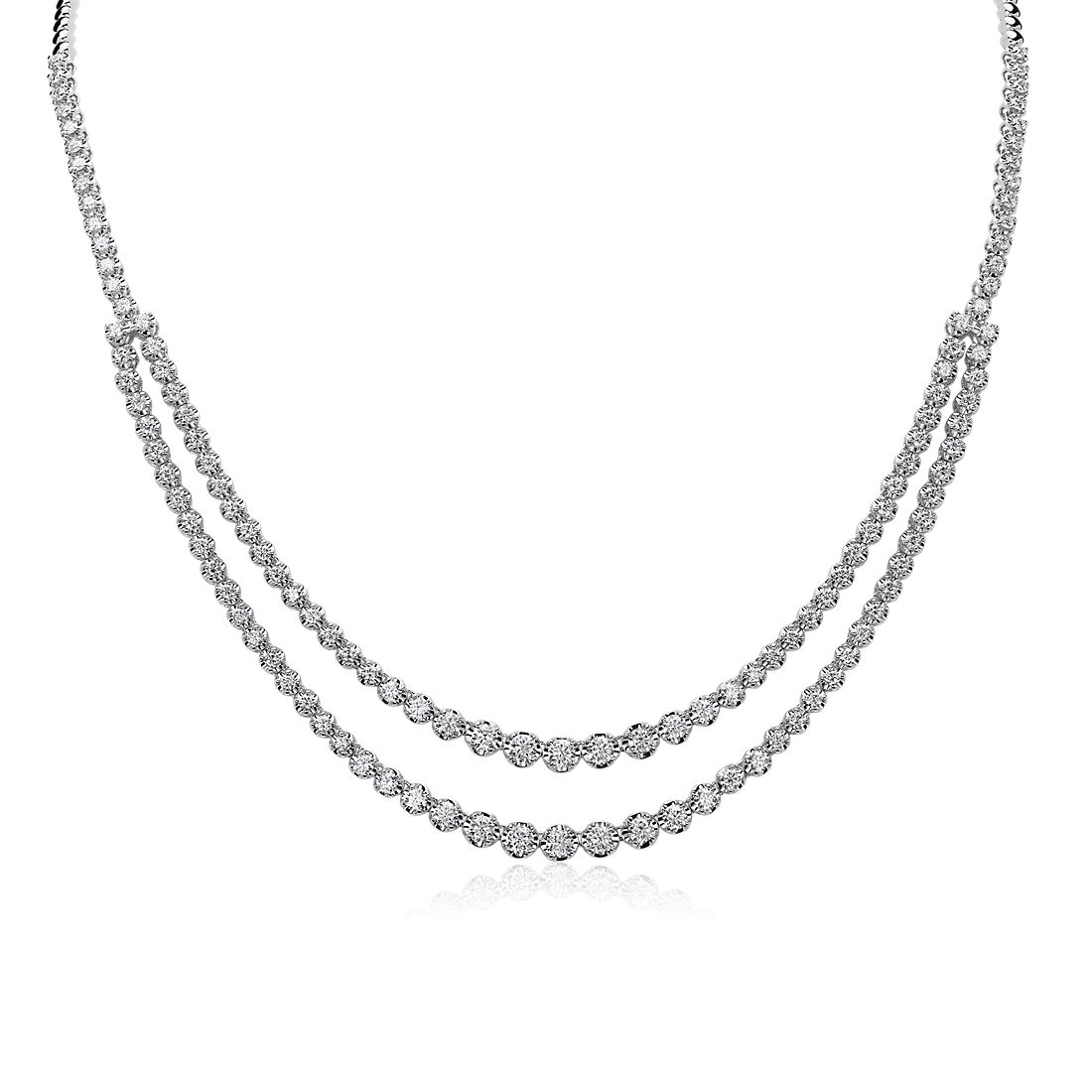 Double Row Diamond Necklace in 14k White Gold (5 1/4 ct. tw.)
