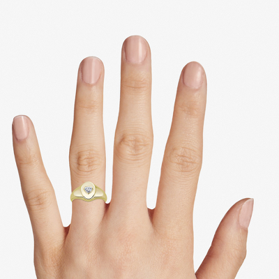 Top view of Ring on a hand