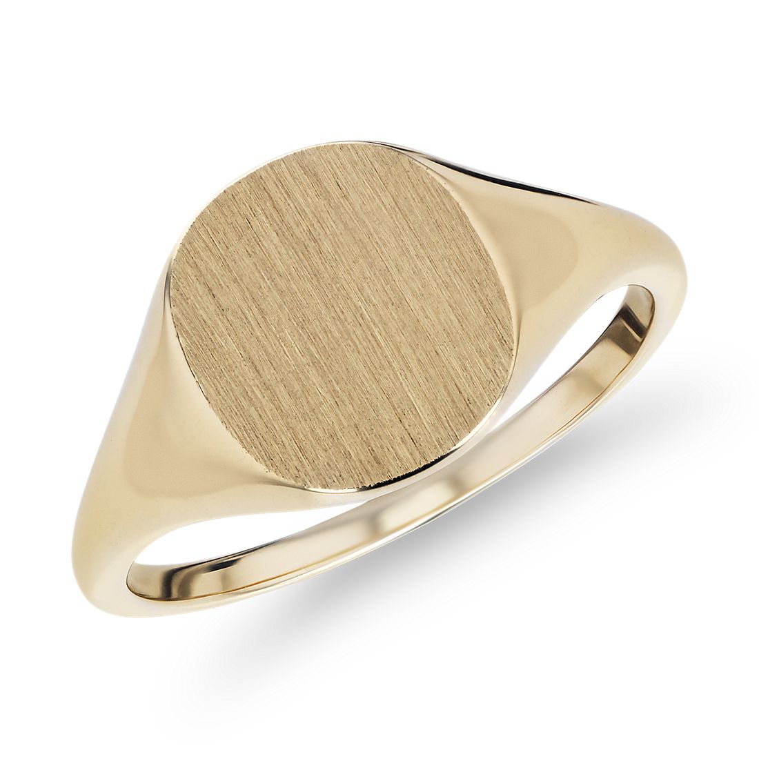 Modern Brushed Signet Fashion Ring in 14k Yellow Gold