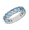 Octagon Sky Blue Topaz Eternity Band in Sterling Silver