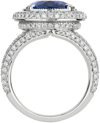 Oval Tanzanite and Diamond Cocktail Ring in 18k White Gold