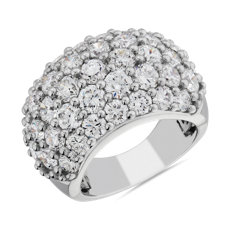 新款 14k 白金密钉钻石时尚戒指（7 克拉总重量）