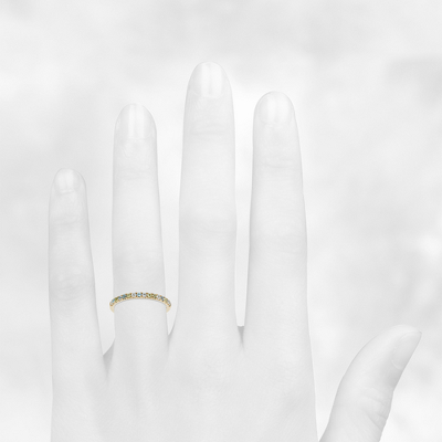 Top view of Ring on a hand
