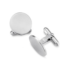 Round Cuff Links in Sterling Silver