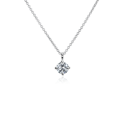 LIGHTBOX Lab-Grown Diamond Round Solitaire Pendant Necklace in 14k ...