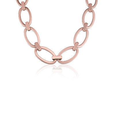 Large Oval Link Necklace In 18k Italian Rose Gold Blue Nile