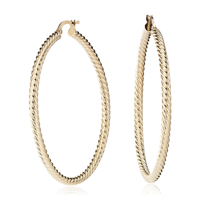 Large Twist Hoop Earrings in 14k Yellow Gold | Blue Nile