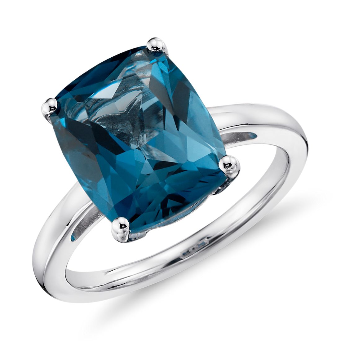 London Blue Topaz CushionCut Ring in Sterling Silver Blue Nile