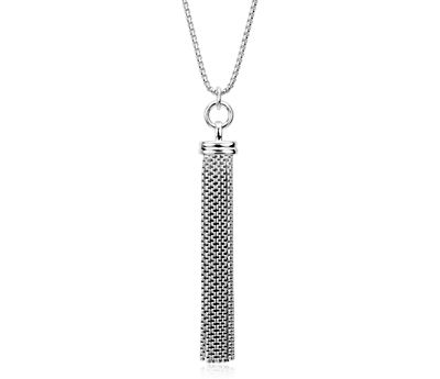 Long Fringe Tassel Pendant in Sterling Silver Long Fringe Tassel Pendant in Sterling Silver