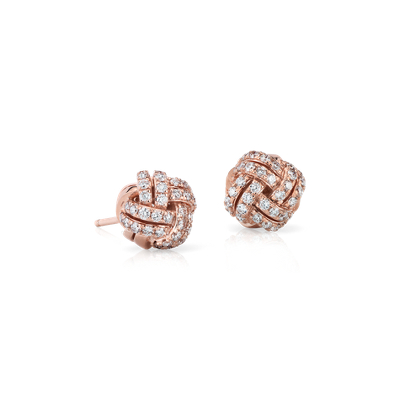 rose gold and diamond earrings