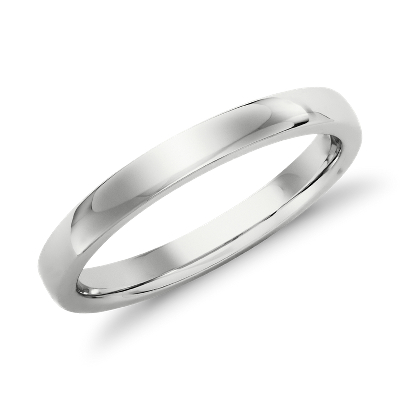 Low Dome Comfort Fit Wedding Ring in 14k White Gold (2.5 mm) Blue Nile