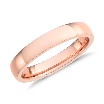 Low Dome Comfort Fit Wedding Ring in 14k Rose Gold (4mm) | Blue Nile