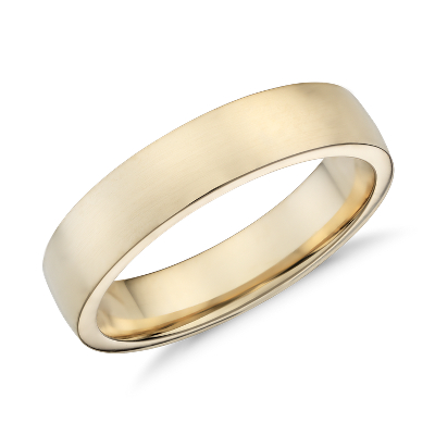 Low Dome Comfort Fit Wedding Ring in 14k Yellow Gold (5mm) Blue Nile