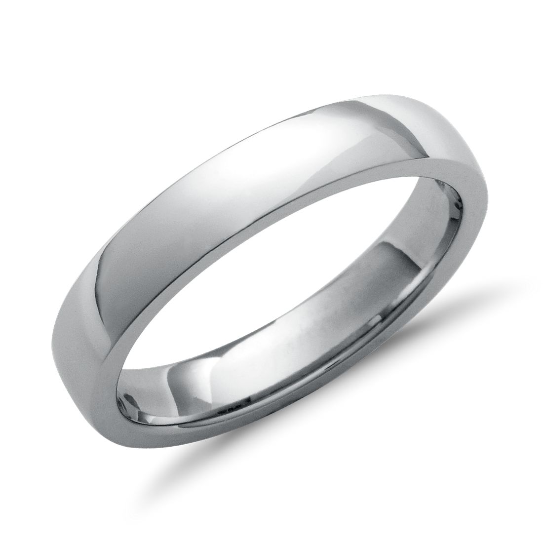 鉑金低圓頂內圈卜身設計結婚戒指（4 毫米）