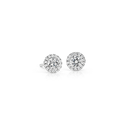 Martini Halo Diamond Earrings in 14k White Gold (1/2 ct. tw.) | Blue Nile
