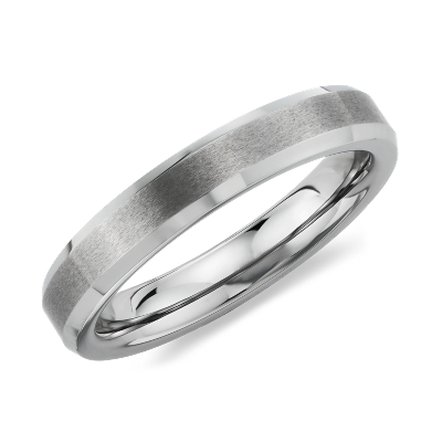 Beveled Edge Matte Wedding Ring in 14k White Gold (4.5mm) | Blue Nile