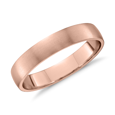 Matte Classic Wedding Ring in 14k Rose Gold (4mm) | Blue Nile