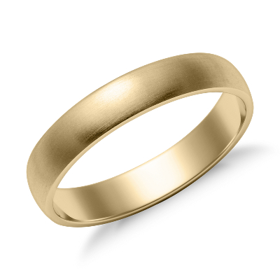 Matte Classic Wedding Ring in 14k Yellow Gold (4mm) Blue Nile
